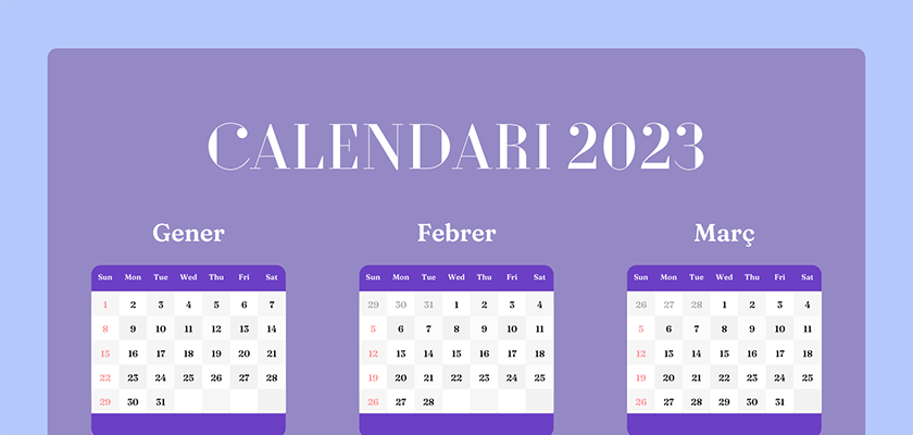 Calendari oficial de festes laborals de Catalunya per a l’any 2023