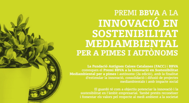 FACC i BBVA convoquen la 2a edició del Premi BBVA a la Innovació en Sostenibilitat Mediambiental per