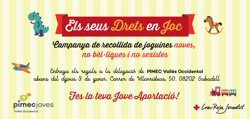 PIMEC Joves Vallès Occidental organitza una recollida de joguines per la Creu Roja