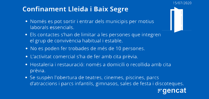 S'acaba el confinament perimetral del Segrià