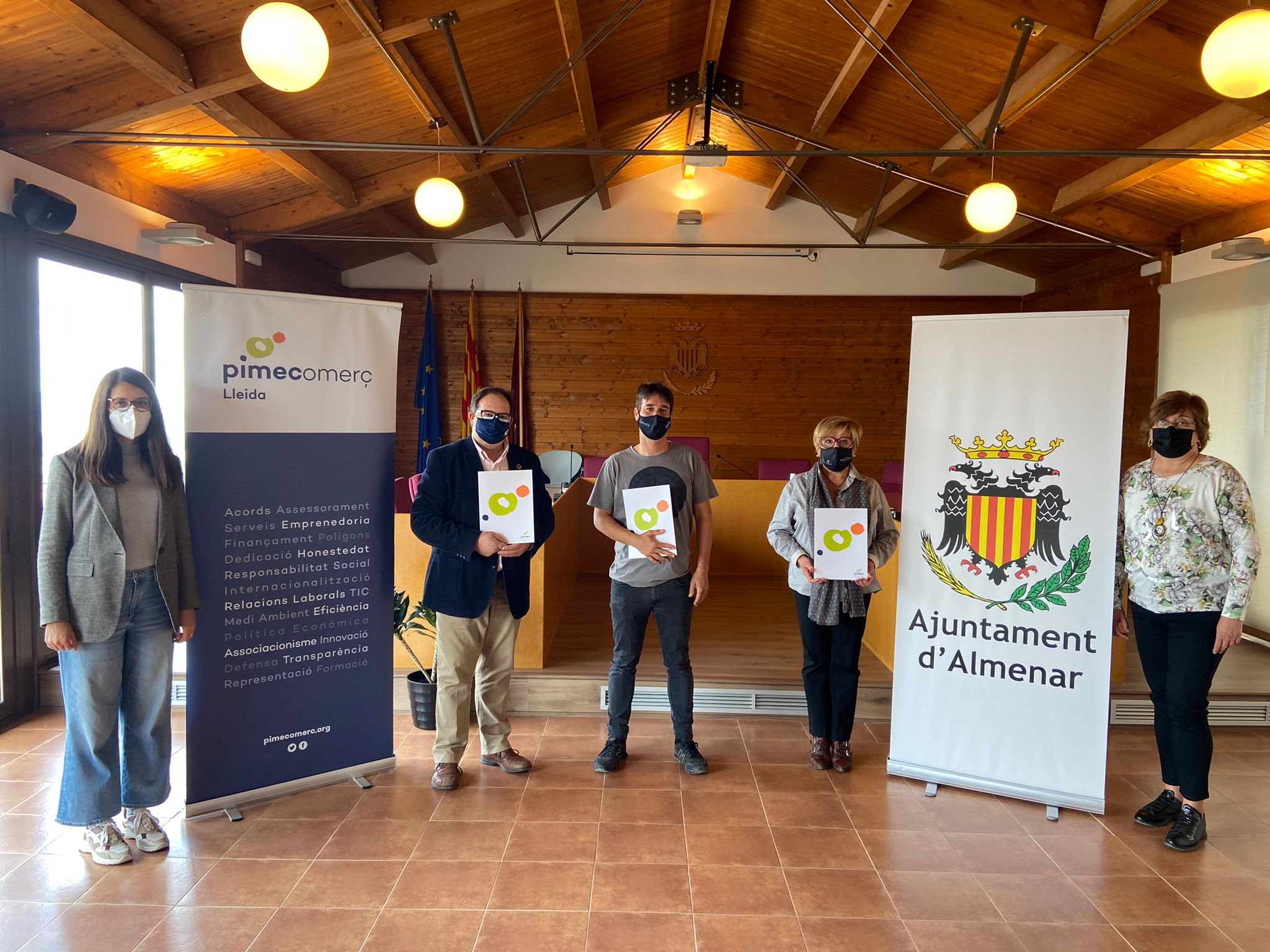 PIMEComerç, l’Ajuntament d’Almenar i l’Associació de Comerciants i Empresaris signen un conveni de c