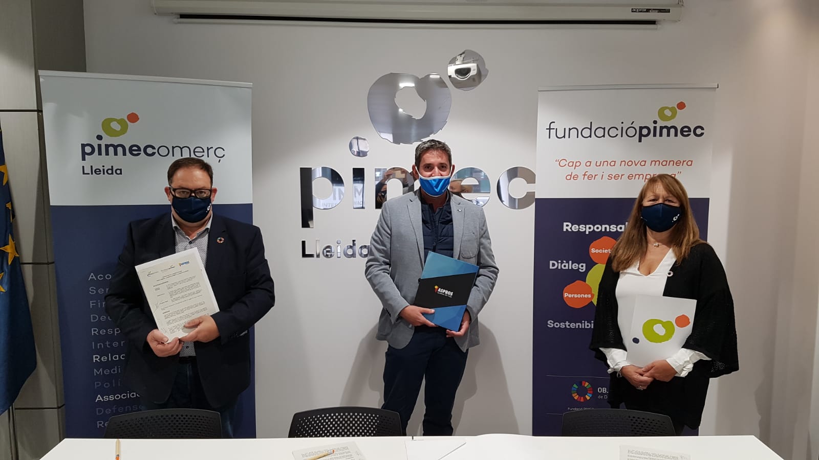 PIMEComerç Lleida i la Fundació PIMEC signen un conveni de col·laboració amb ASPROS