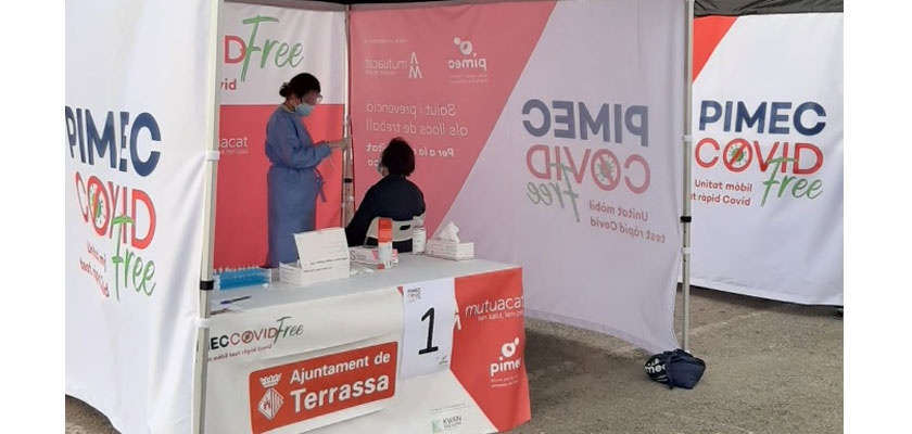 PIMEC, amb l’acció d’avui a Terrassa, arriba als 1.631 tests ràpids d’antígens realitzats a treballa
