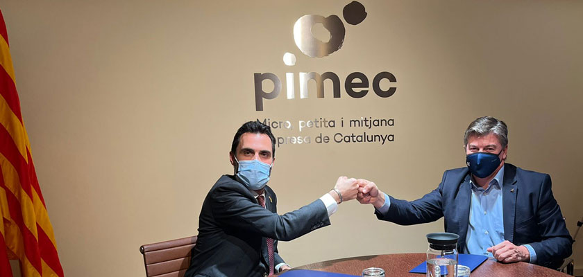 Empresa i Treball i PIMEC acorden línies estratègiques d’actuació per al creixement de les pimes i e