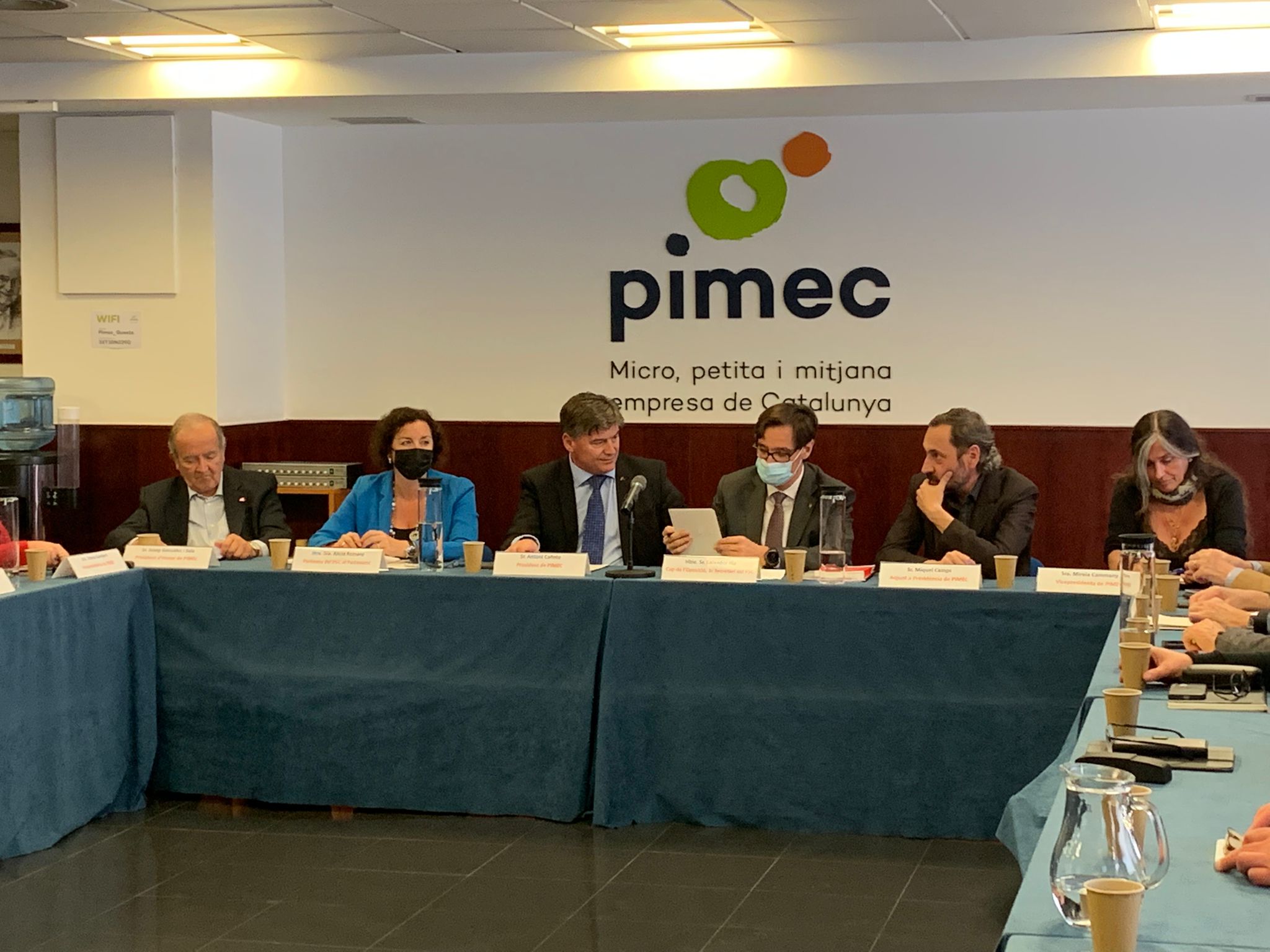El Comitè Executiu de PIMEC rep la visita del cap de la oposició i primer secretari del PSC, Salvado